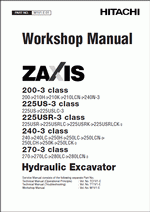 spare parts catalog repair manual Hitachi Service Manual ZX200-3, ZX225-3, ZX240-3, ZX270-3 (ZAXIS)