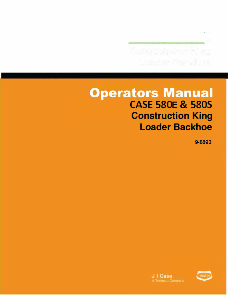Case 580 Backhoe Service Manual