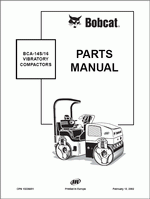 spare parts catalog repair manual Bobcat Vibratory