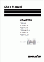 repair manual Komatsu Hydraulic Excavator PC210-8, PC230-8, PC240-8