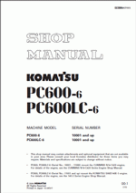 repair manual Komatsu Hydraulic Excavator PC600-6, PC600LC-6