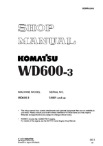 repair manual Komatsu Wheel Dozer WD600-3