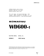 repair manual Komatsu Wheel Dozer WD600-1