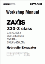 spare parts catalog repair manual Hitachi Service Manual ZX330-3, ZX3503 (ZAXIS)