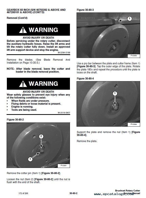 Bobcat 60/72/90 Inch Brushcat Rotary Cutter Service Manual bobcat brush cutter parts diagram 