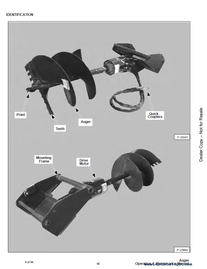 Bobcat Auger 15, 15H, 30, 30H Manual PDF Download