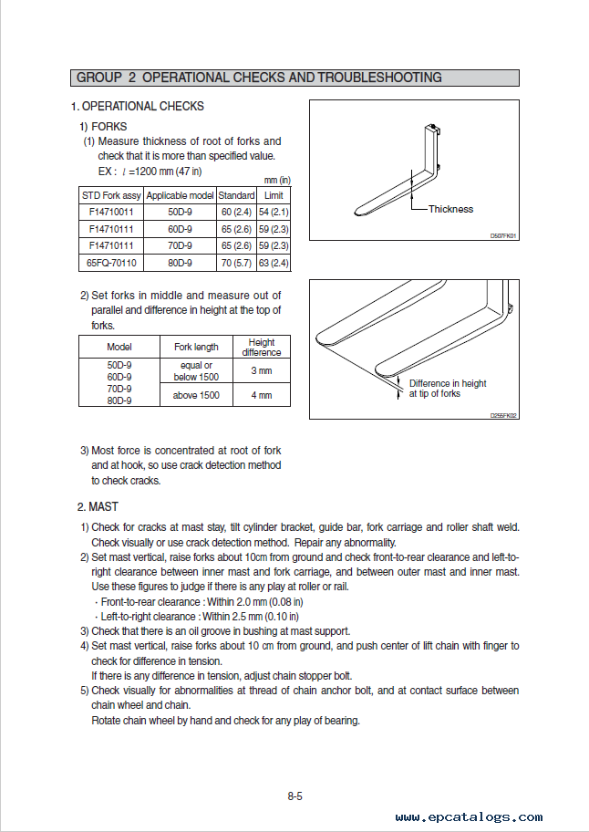 Hyundai Forklift Truck 50/60/70D-9, 80D-9 Service Manual