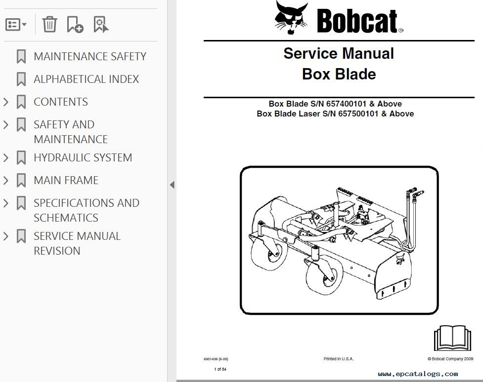 Bobcat Box Blade Service Manual Pdf Download Download