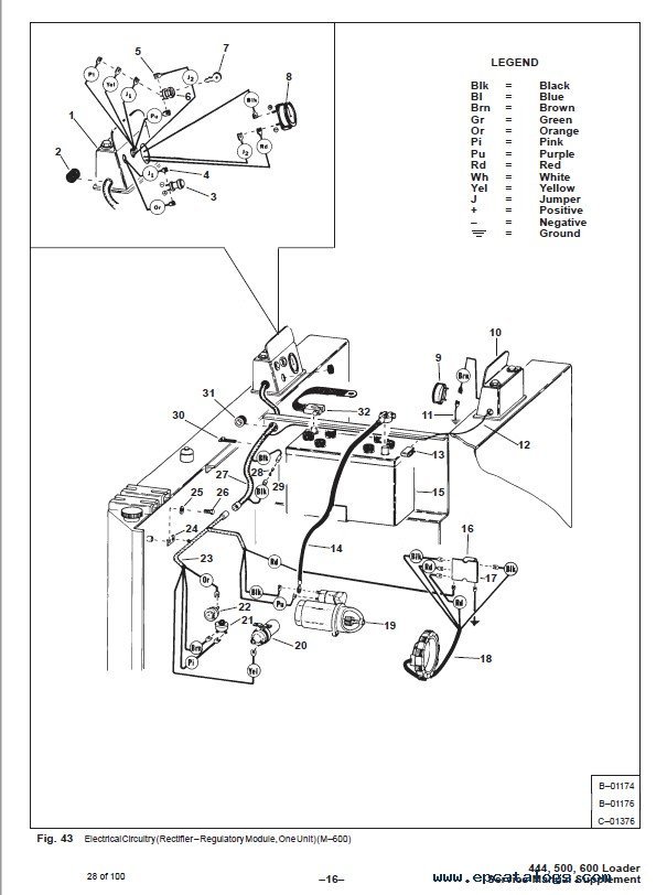 Bobcat Supplement 444 500 Early 600 Loader Service Manual onan engine diagrams 