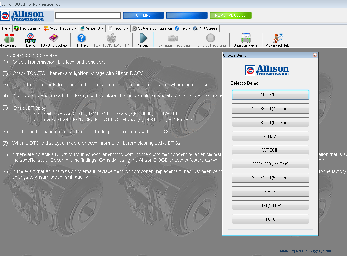 Allison DOC For PC Service Tool v14.0.0 2017 Diagnostic Software