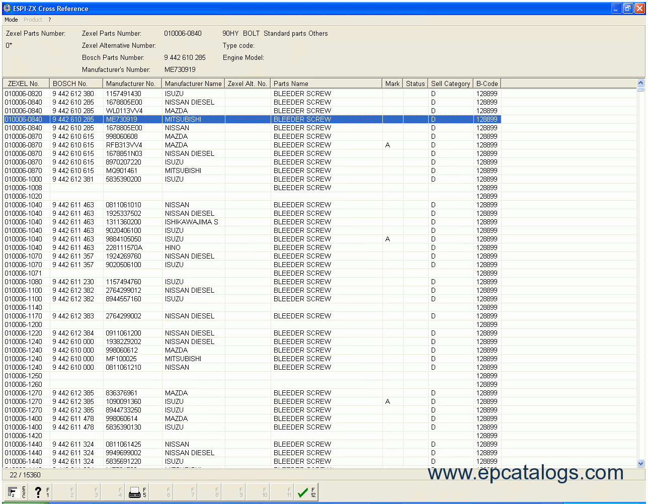 Bosch Zexel (Zd + Zx + Zw) 2012 Spare Parts Catalog Download