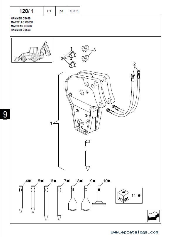 New Holland Kobelco LB95.B Backhoe Loader Parts Catalog PDF