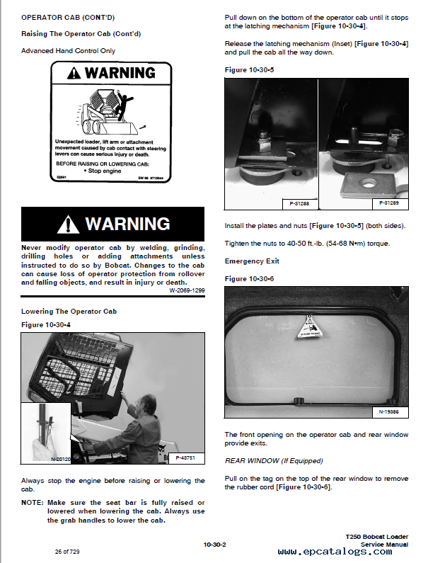 Bobcat T250 Turbo T250 Turbo HF Loader Service Manual PDF