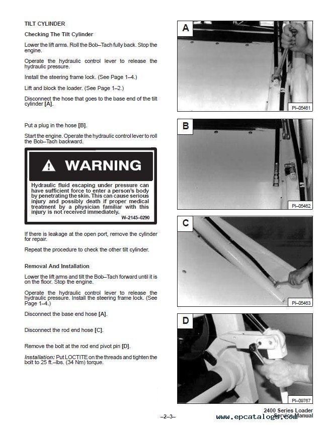 Bobcat 2400 Series Loader Service Manual PDF