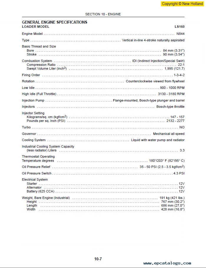 New Holland LS160 LS170 Skid Steer Loader PDF Manual