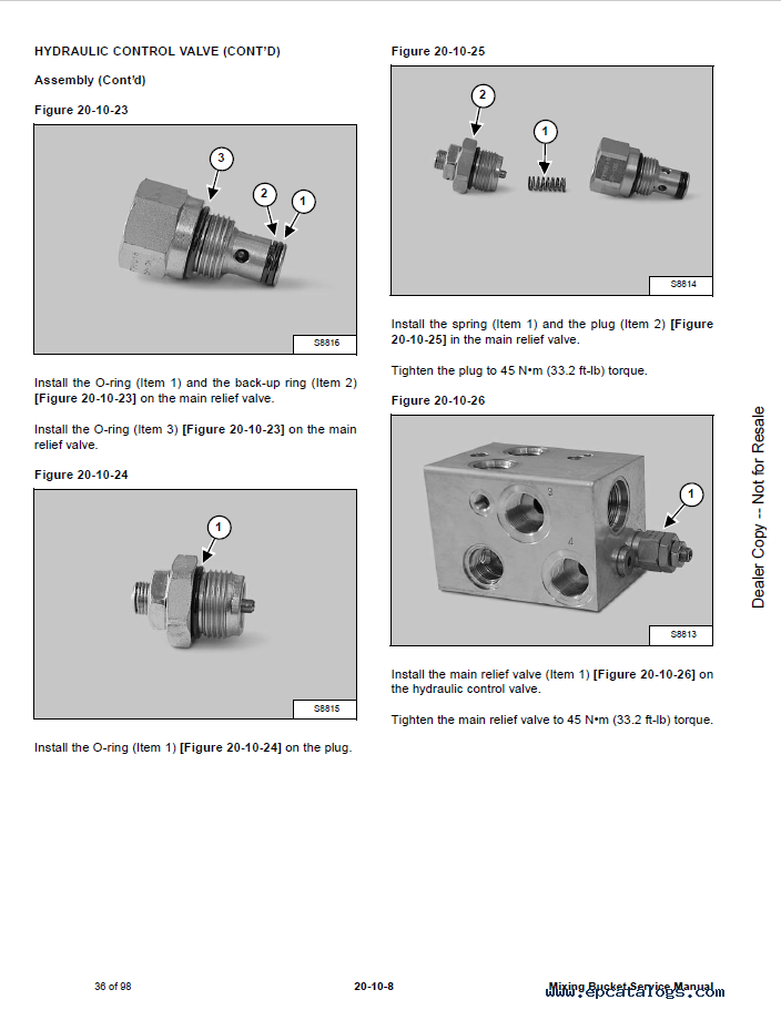 Bobcat Mixing Bucket MB200SD/250SD/600L Service Manual