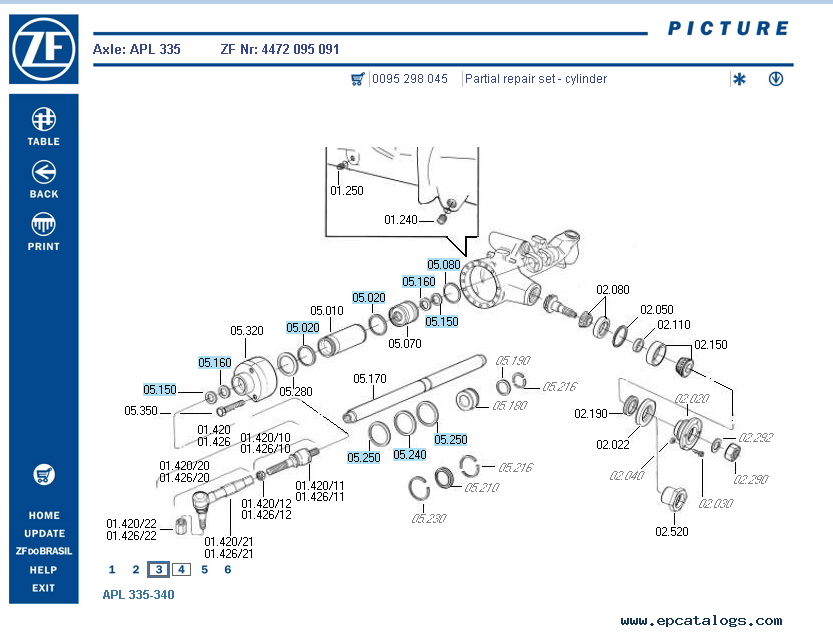 ZF Part List Agricultural 2012 spare parts catalog Heavy Technics