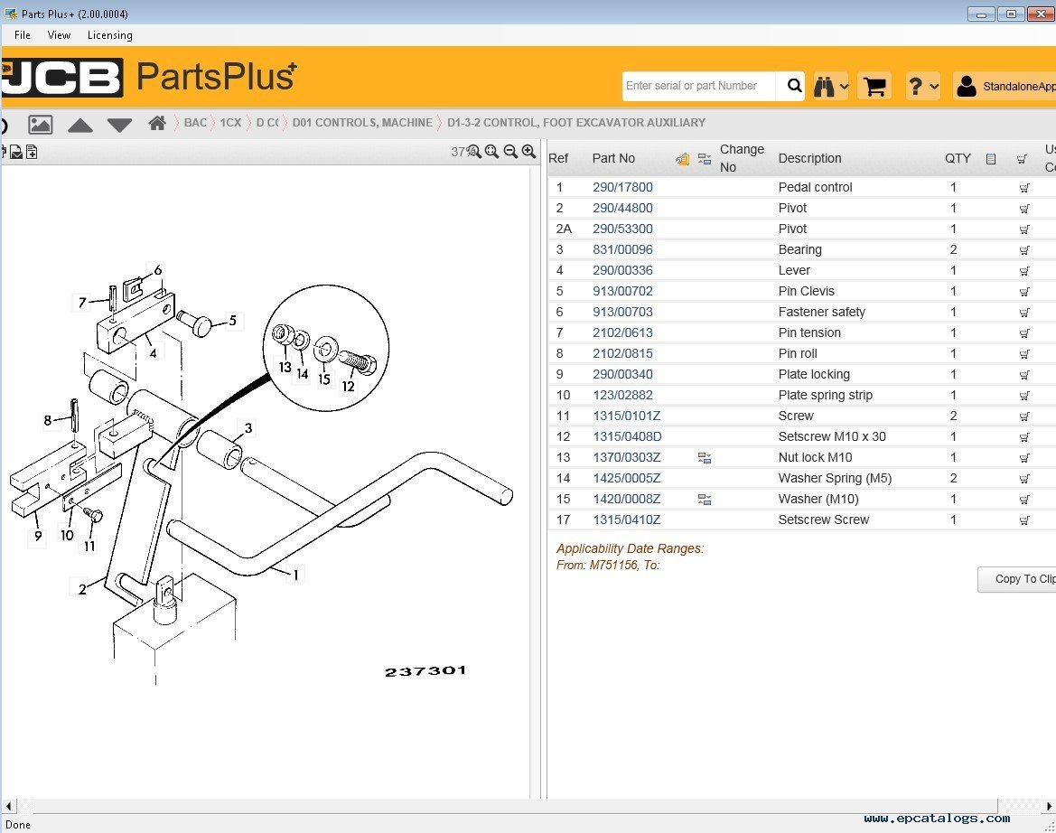 JCB Service Parts Pro (PartsPlus+ EPC) v2.0 2017 Download Now