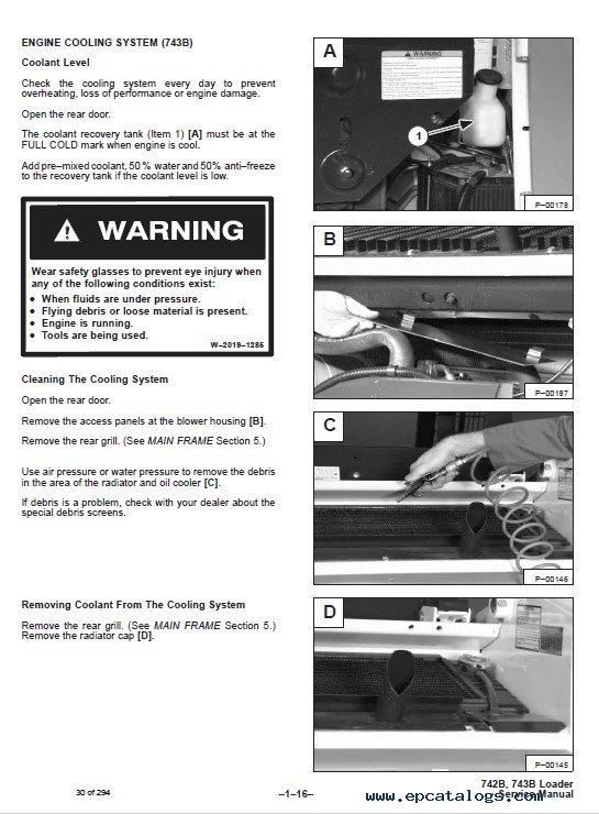 Bobcat 742B, 743B Skid Steer Loaders Service Manual PDF