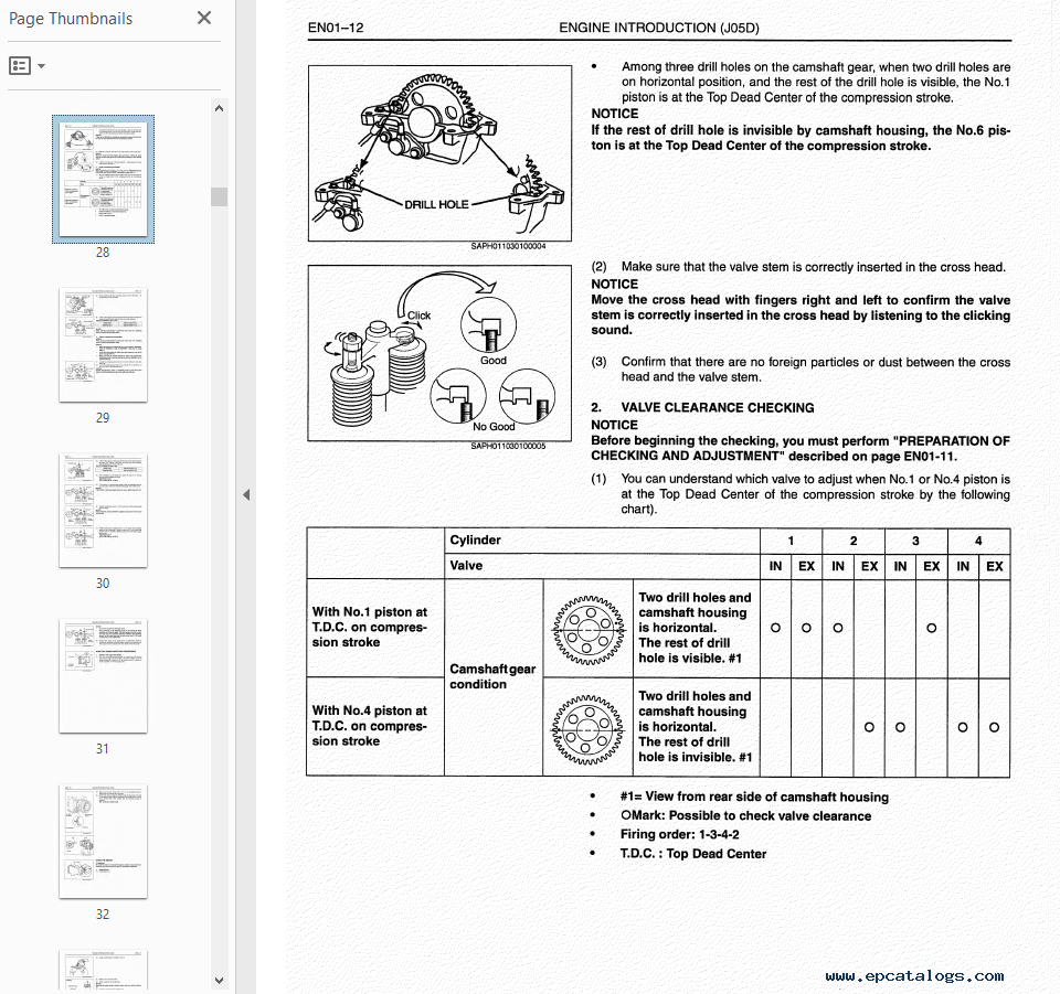 Hino Set Of Workshop Manual For J05d Ta Engine 2006 Pdf