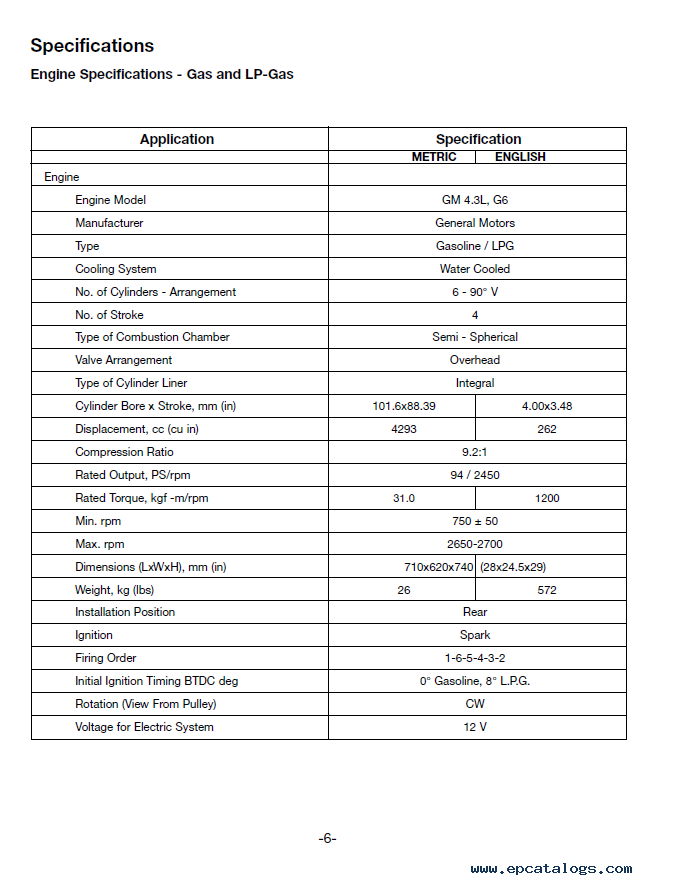 Caterpillar Gm4 3l G6 Gasoline Engine Forklifts Pdf Manual