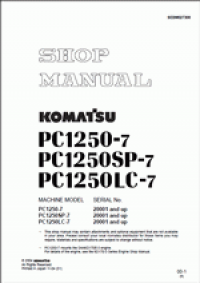 repair manual Komatsu Hydraulic Excavator PC1250-7, PC1250SP-7, PC1250LC-7
