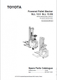spare parts catalog Toyota Powered Pallet Stacker SLL 12.5 SLL 13.5S Spare Parts Catalog PDF
