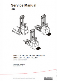 repair manual Toyota Truck 7SLL12.5, 7SLL16, 7SLL20, 7SLL13.5S, 7SLL12.5F, 7SLL16F, 7SLL20F Service Manual PDF