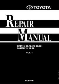 repair manual Toyota Electrical Powered Forklift 8FBN15 to 30, 50-8FBN15,18,20 series Repair Manual PDF