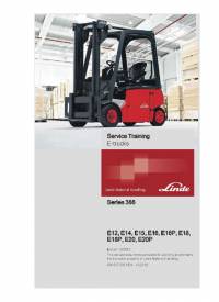 repair manual Linde E-Trucks E12, E14, E15, E16, E16P, E18, E18P, E20, E20P Service Training Manual PDF