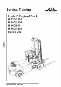 repair manual Linde IC Engined Truck H 120/1200, H 140/1200, H 160/600, H 160/1200 Service Training Manual PDF