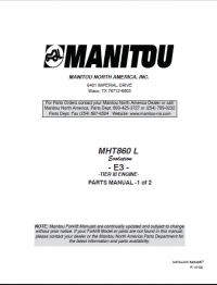 spare parts catalog Manitou Forklift MHT 860L Evolution -E3-Tier III Engine Parts Manual PDF