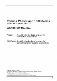 repair manual Perkins Phaser and 1000 Series Models AA to AH & YA to YE Workshop Manual PDF