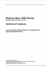 repair manual Perkins New 1000 Series Models AJ to AS and YG to YK Workshop Manual PDF