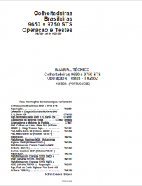 repair manual John Deere Combines 9650 e, 9750 STS Operation and Tests Technical Manual PDF