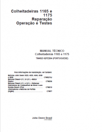 repair manual John Deere Combines 1165 e, 1175 Repair Operation and Test Technical Manual PDF