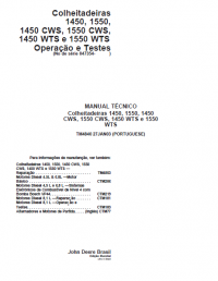 repair manual John Deere Combines 1450, 1550, 1450, CWS, 1550 CWS, 1450 WTS and 1550, WTS Technical Manual PDF