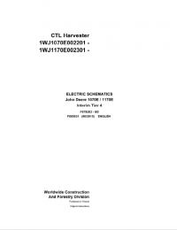 Diagnostic Software John Deere CTL Harvester 1070E 1170E  Interim Tier 4 F685631 B0 2015 Electric Schematic EN PDF
