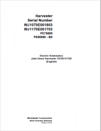 repair manual John Deere Harvester 1070E 1170E F075859 B0 Electric Schematic Manual PDF