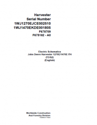 repair manual John Deere Harvester 1270E 1470E IT4 F678709 A0 Electric Schematic Manual PDF