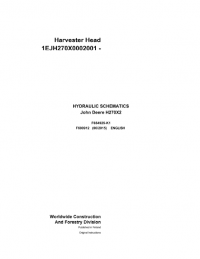 repair manual John Deere Harvester Head H270X2 F690912 Hydraulic Schematic Manual PDF