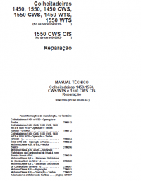 repair manual John Deere Harvesters 1450,1550, CWS,WTS and 1550 CWS CIS Repair Technical Manual PDF