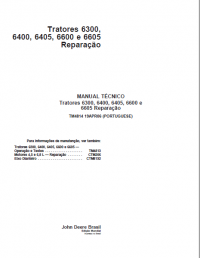 repair manual John Deere Tractors 6300, 6400, 6405, 6600 and 6605 Repair Technical Manual PDF