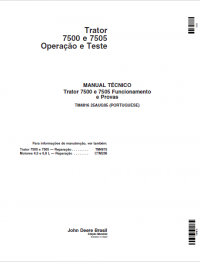 repair manual John Deere Tractor 7500 and 7505 Operation and Tests Technical Manual PDF