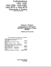 repair manual John Deere 1450,1550 e harvesters and CWS,WTS Operation and Testing - TM4903 Technical Manual PDF