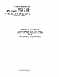 repair manual John Deere Combines 1450, 1550, 1450 CWS, 1550 CWS, 1450 WTS and 1550 WTS Operators Manual PDF