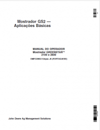repair manual John Deere GS2 Display — Basic Applications GREENSTAR Display 2100, 2600 Operators Manual PDF
