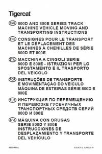 repair manual Tigercat Track Machine 800D/800E Series Vehicle Moving & Transporting Instructions PDF