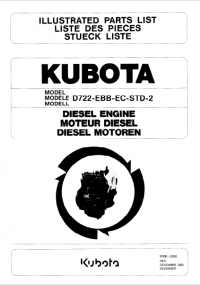 spare parts catalog Kubota D722-EBB-EC-STD-2 Diesel Engine Illustrated Parts List PDF