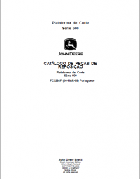 spare parts catalog John Deere Cutting Platform Series 600 Parts Catalog for Replacement PDF